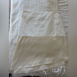 Brunello Cucinelli Two-Tone Cream Midi Skirt